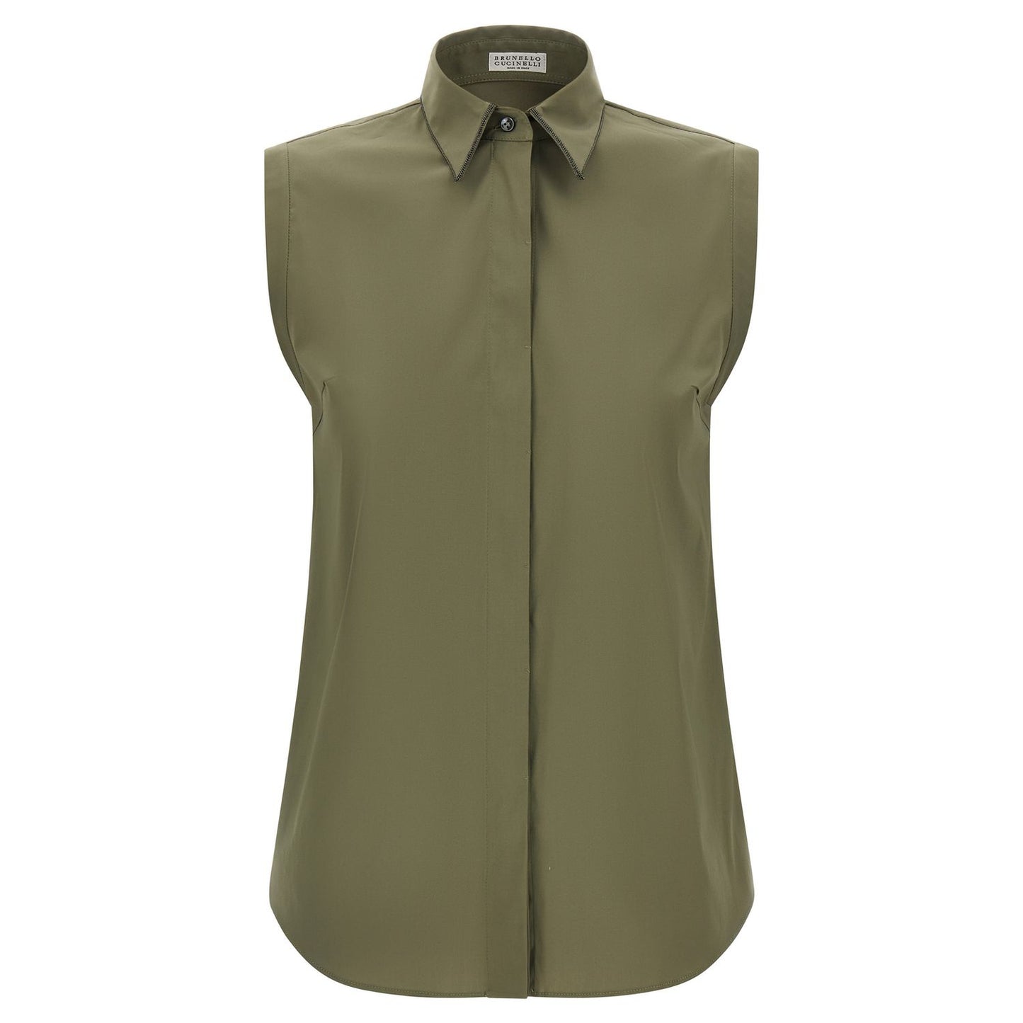 Brunello Cucinelli Bicolor Cotton Blouse