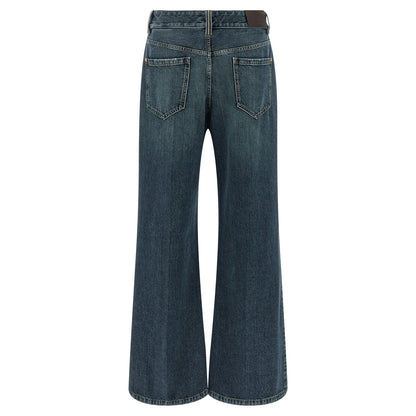 Brunello Cucinelli Blue Cotton Flared Jeans