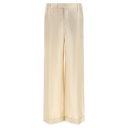 Brunello Cucinelli Gold Linen Casual Pants