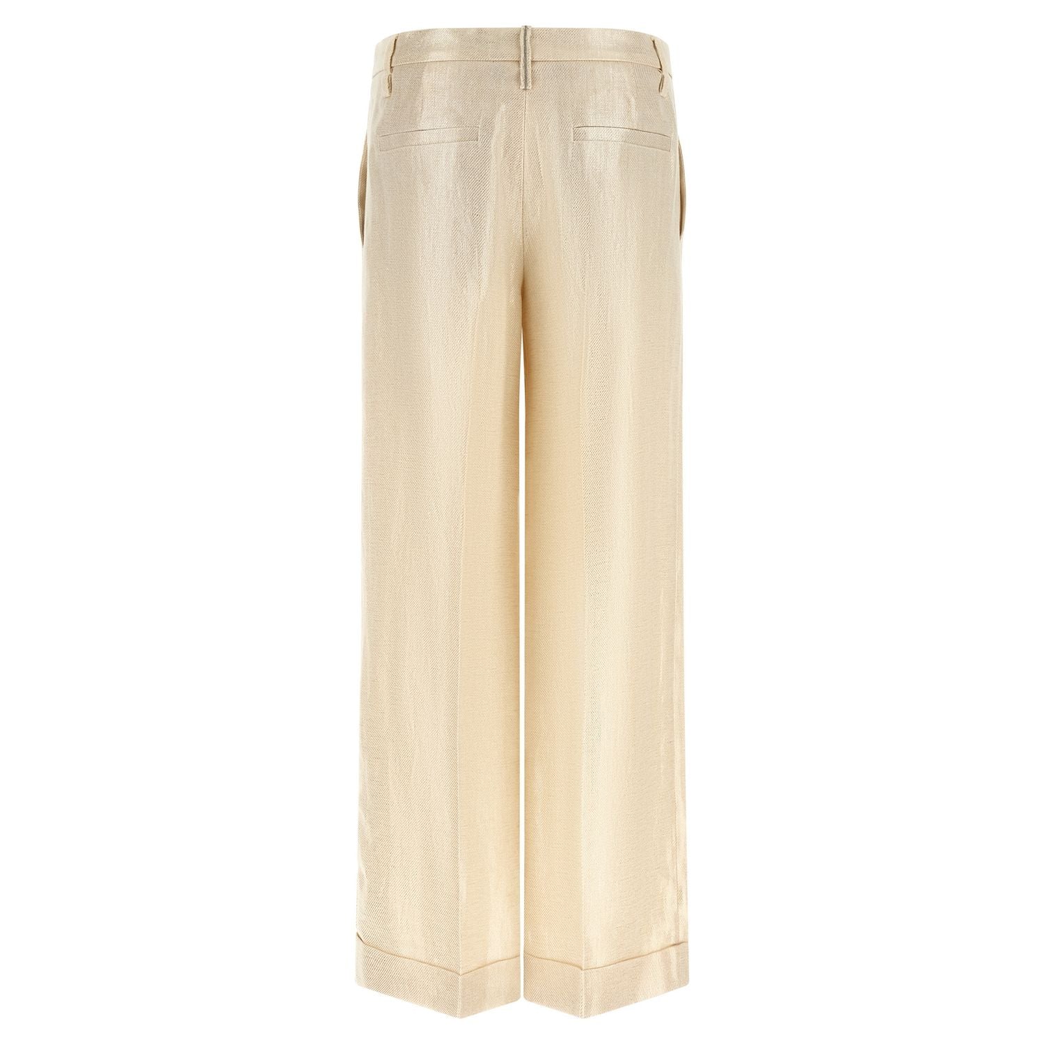 Brunello Cucinelli Gold Linen Casual Pants