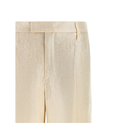 Brunello Cucinelli Gold Linen Casual Pants