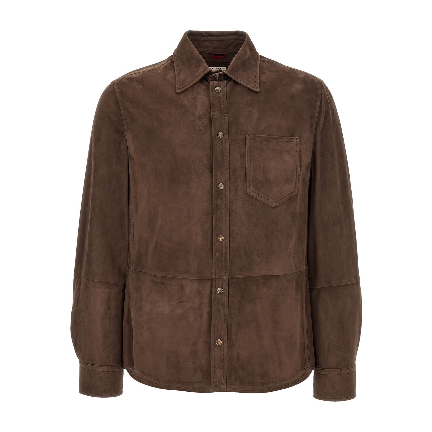 Brunello Cucinelli Brown Lamb Leather Blouse