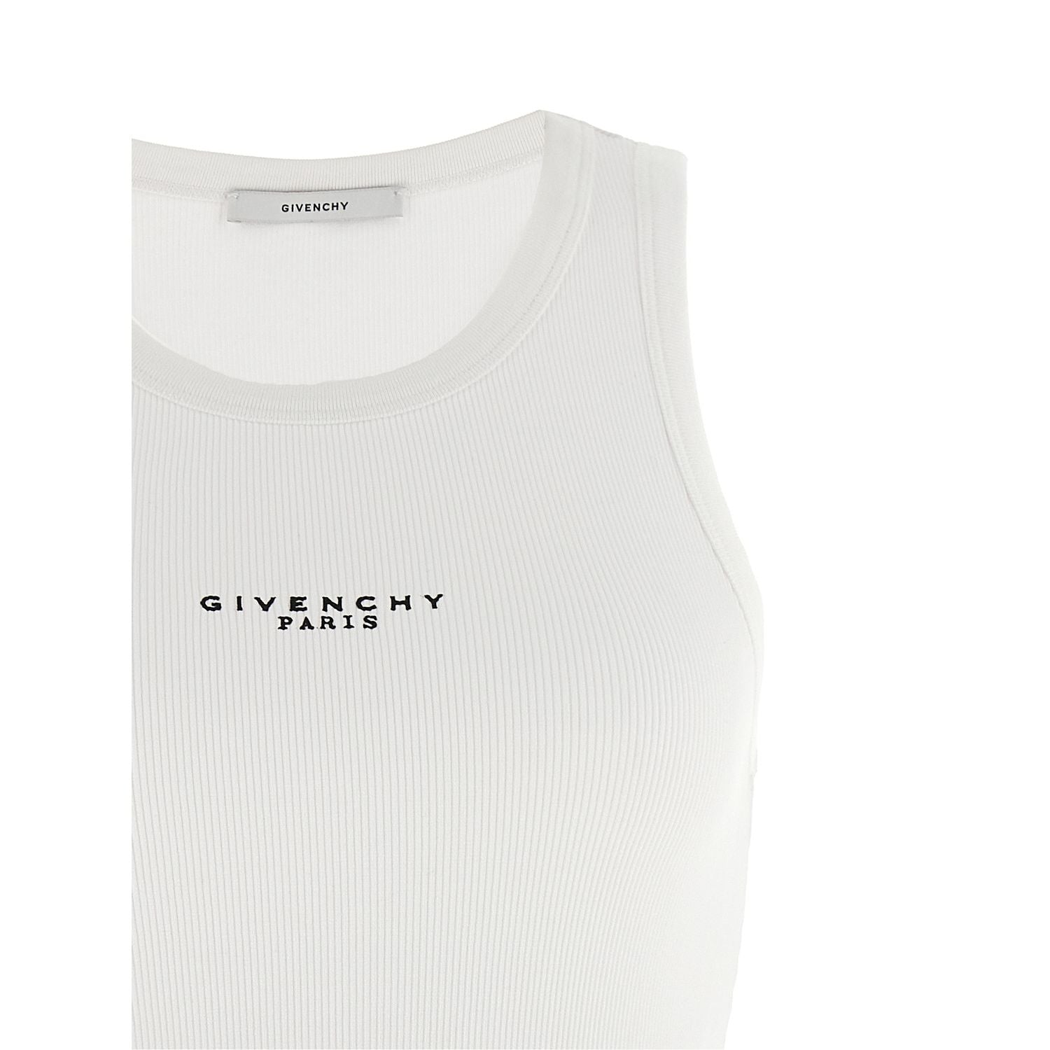 Givenchy White Cotton Sleeveles T-Shirt
