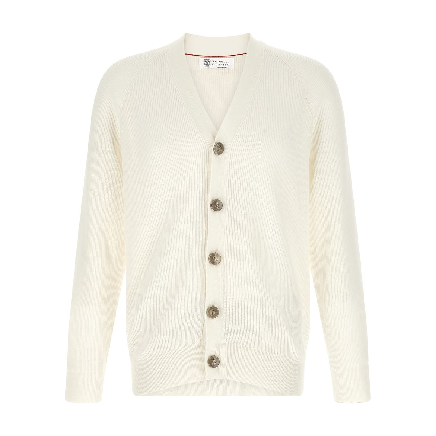 Brunello Cucinelli White Cotton Cardigan