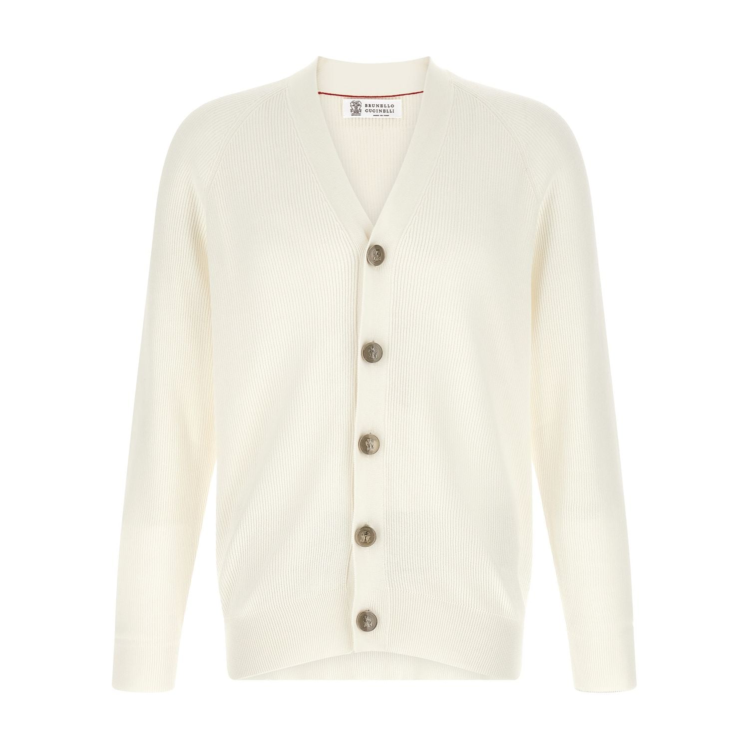 Brunello Cucinelli White Cotton Cardigan