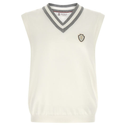 Brunello Cucinelli White Cotton Sweatshirt