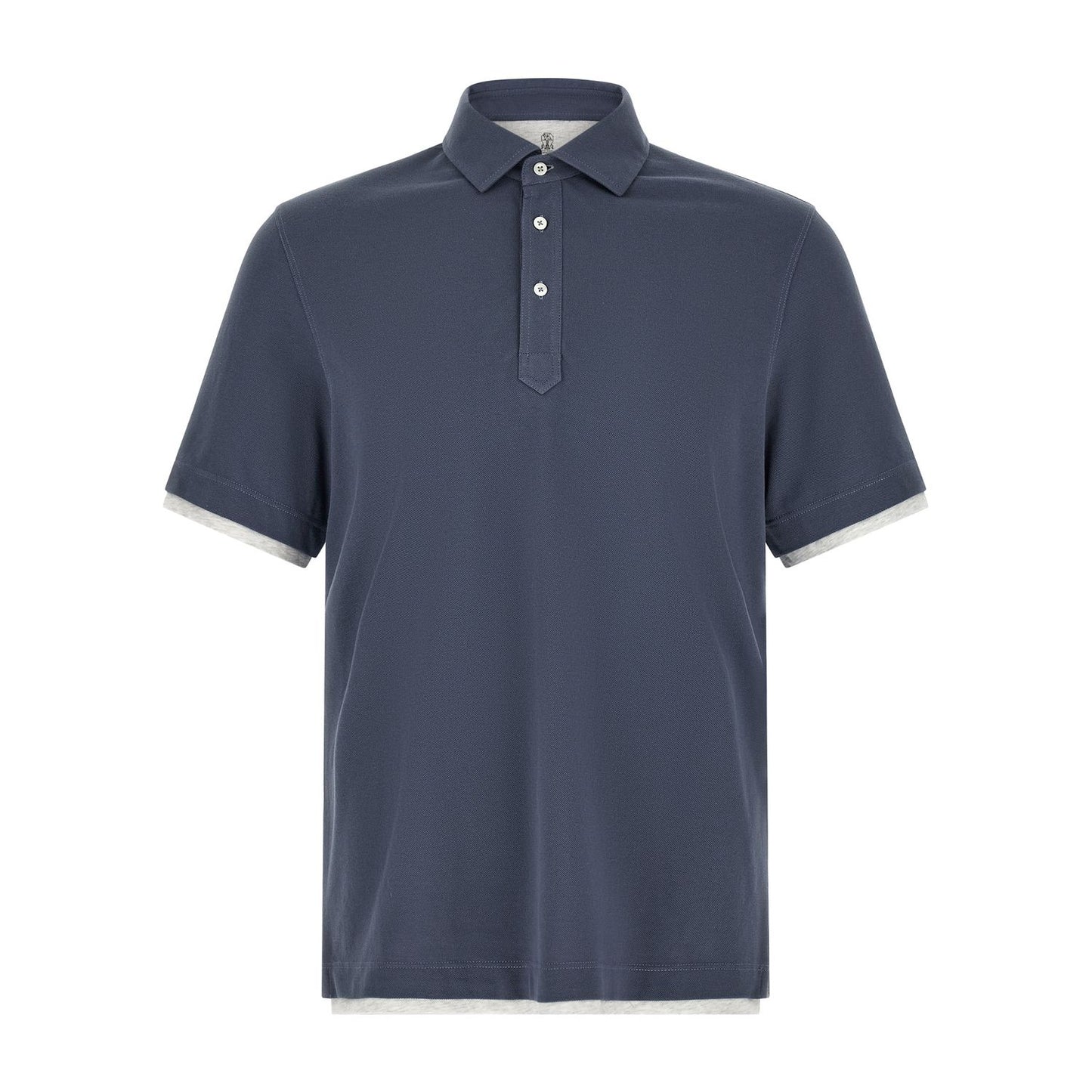 Brunello Cucinelli Blue Cotton Polo Shirt