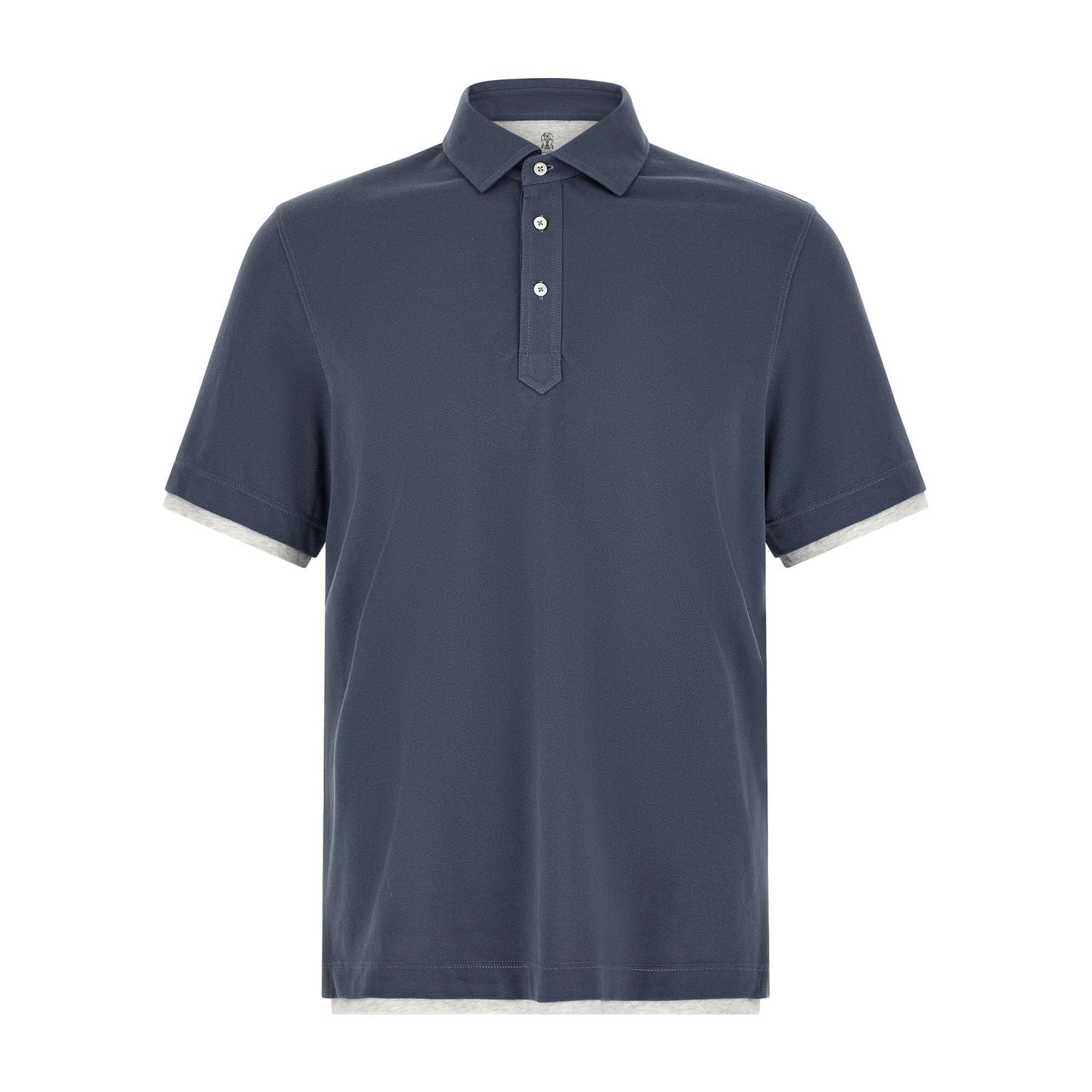 Brunello Cucinelli Blue Cotton Polo Shirt