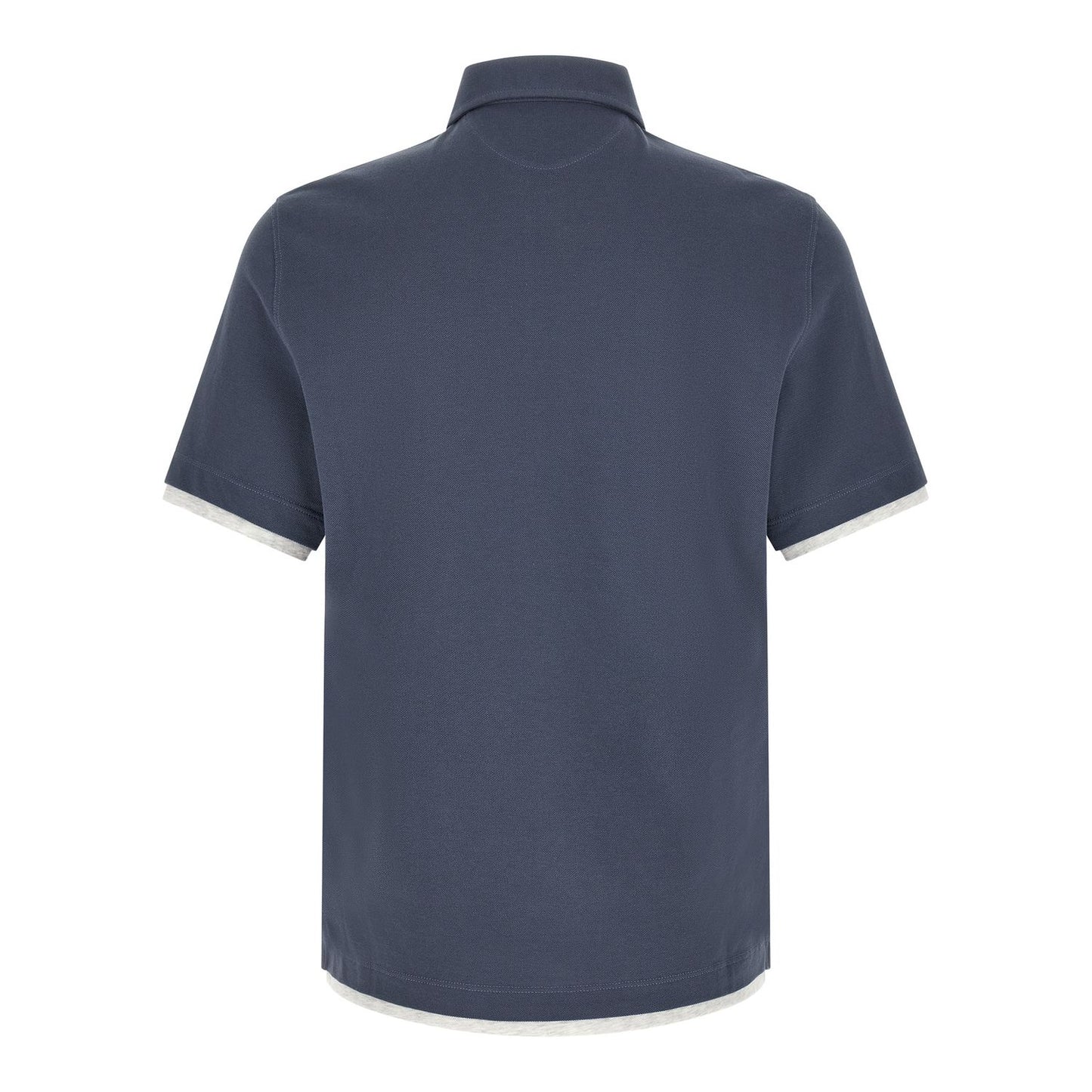 Brunello Cucinelli Blue Cotton Polo Shirt