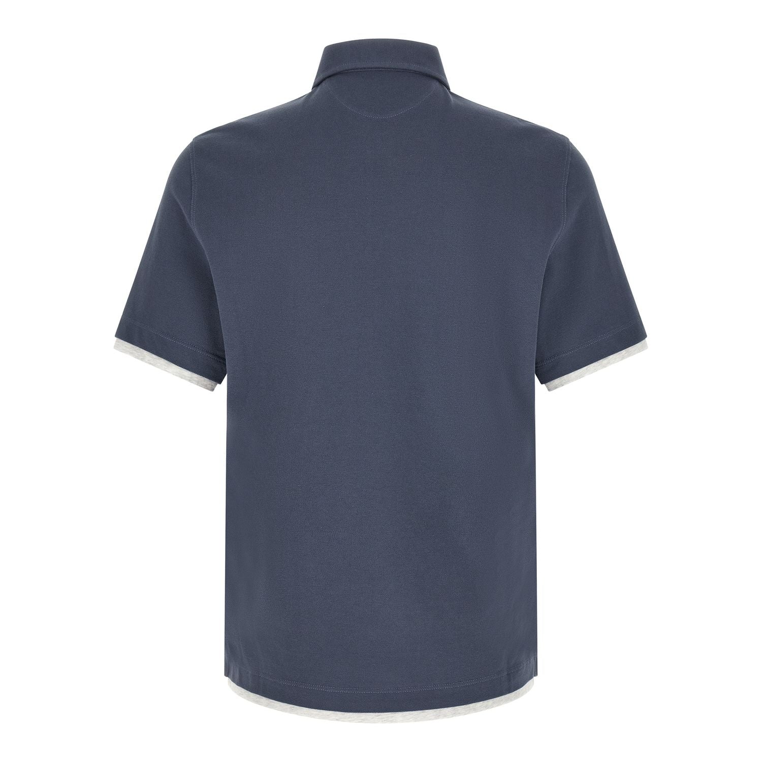 Brunello Cucinelli Blue Cotton Polo Shirt