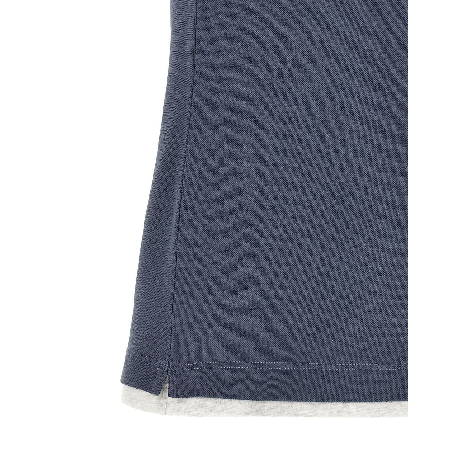 Brunello Cucinelli Blue Cotton Polo Shirt