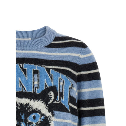 Ganni Blue Wool Cardigan