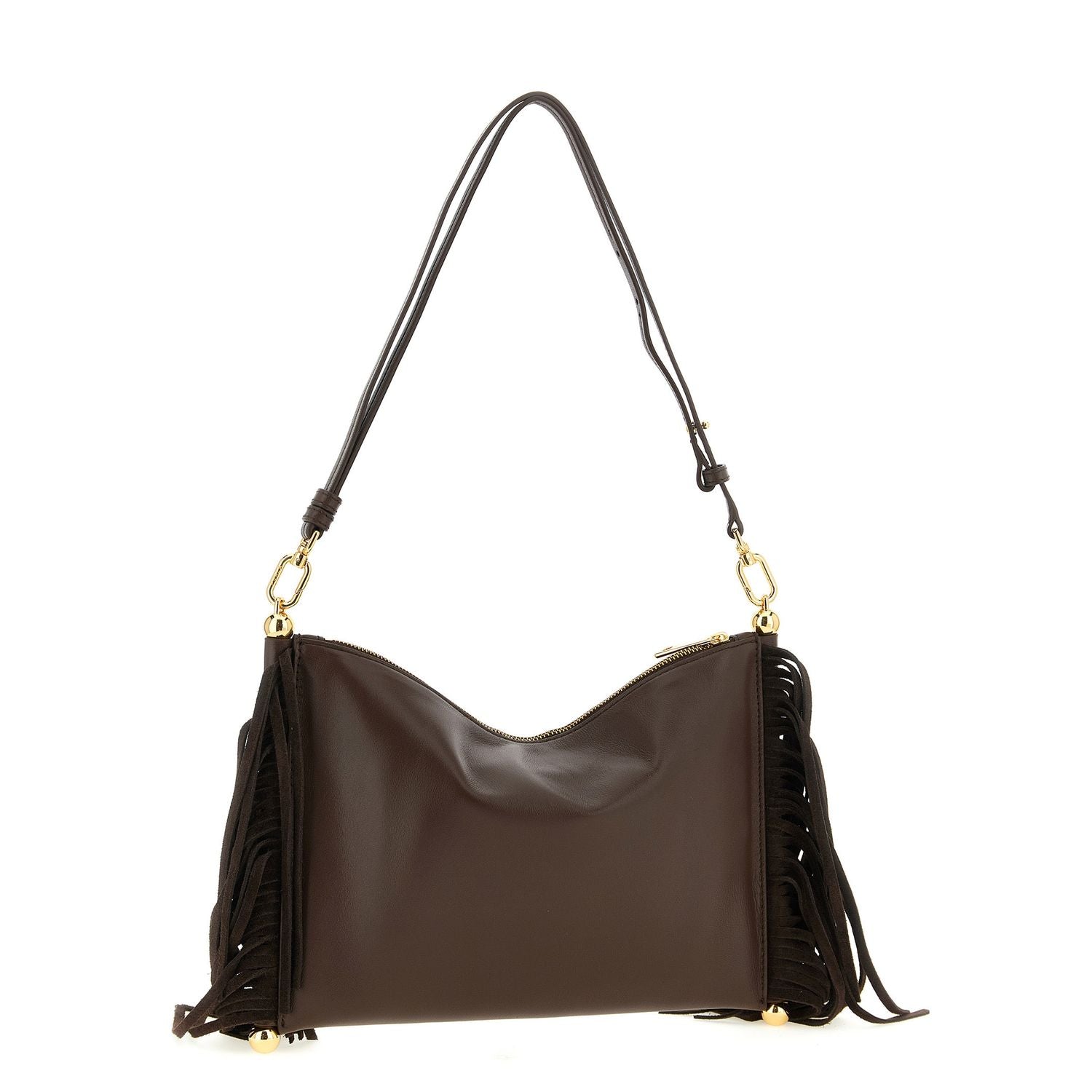Furla Brown Lamb Leather Shoulder Bag