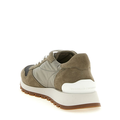 Brunello Cucinelli Bicolor Polyester Athletic Sneakers