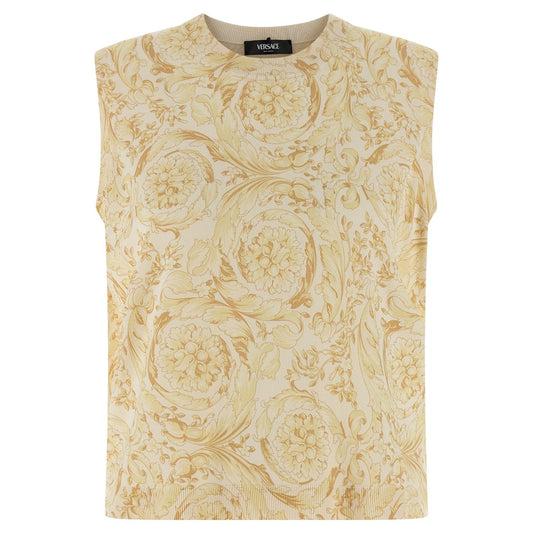 Versace Multicolor Silk Sleeveless Jacket