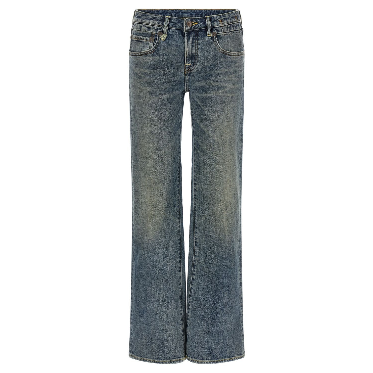 R13 Blue Cotton Flared Jeans