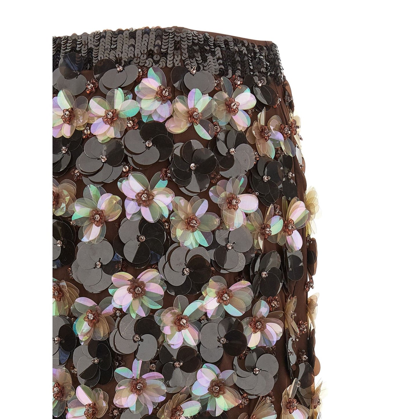P.A.R.O.S.H. Brown Polyamide Long Skirt