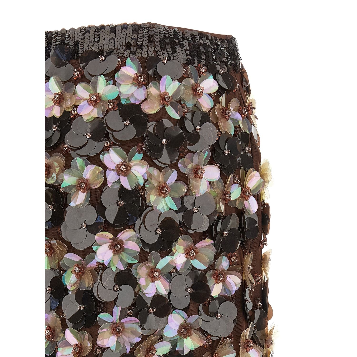 P.A.R.O.S.H. Brown Polyamide Long Skirt
