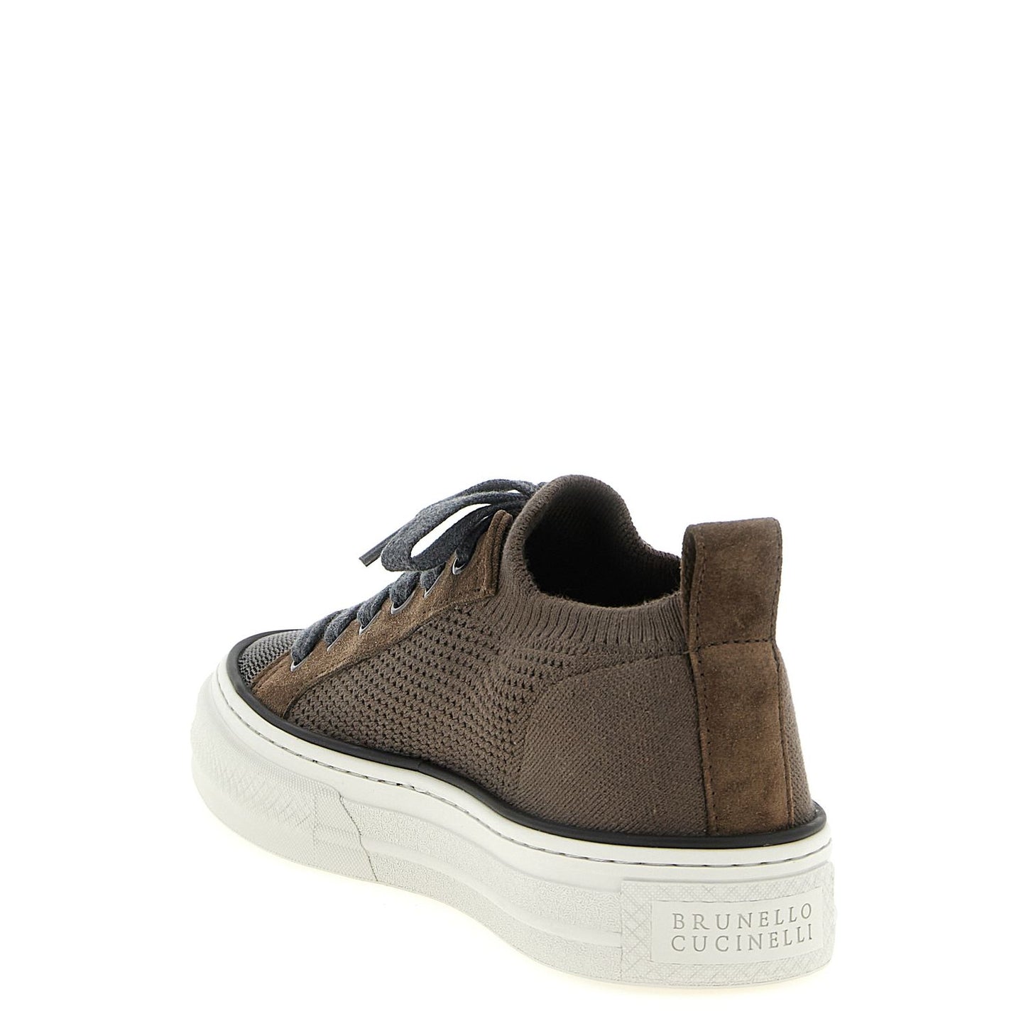 Brunello Cucinelli Brown Cotton Low Top Sneakers
