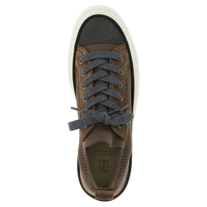 Brunello Cucinelli Brown Cotton Low Top Sneakers