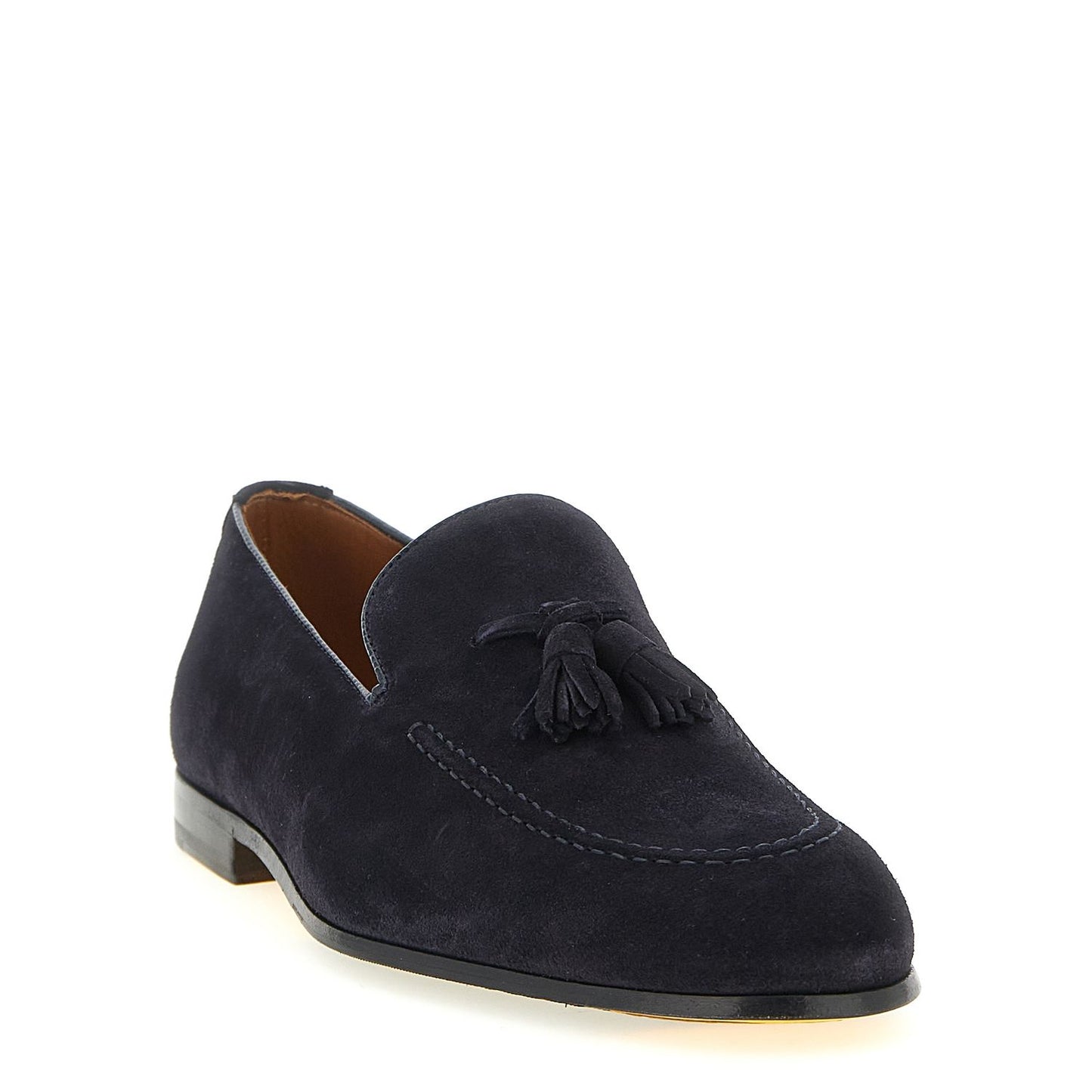 Doucal's Blue Calfskin Slip-On Loafers