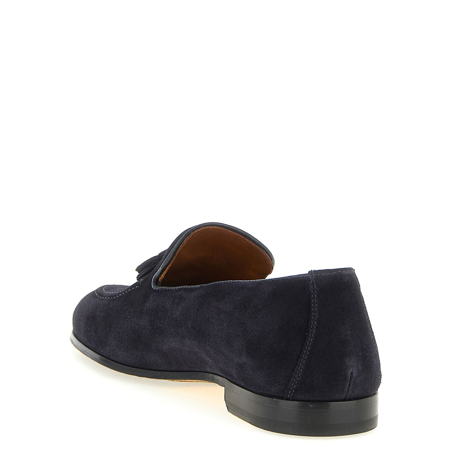 Doucal's Blue Calfskin Slip-On Loafers