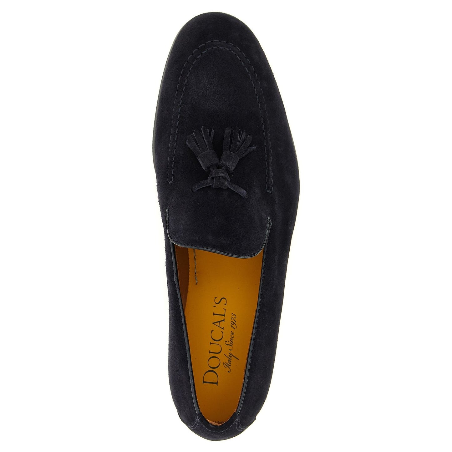 Doucal's Blue Calfskin Slip-On Loafers