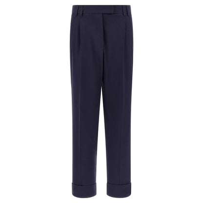Alberto Biani Blue Cotton Pants