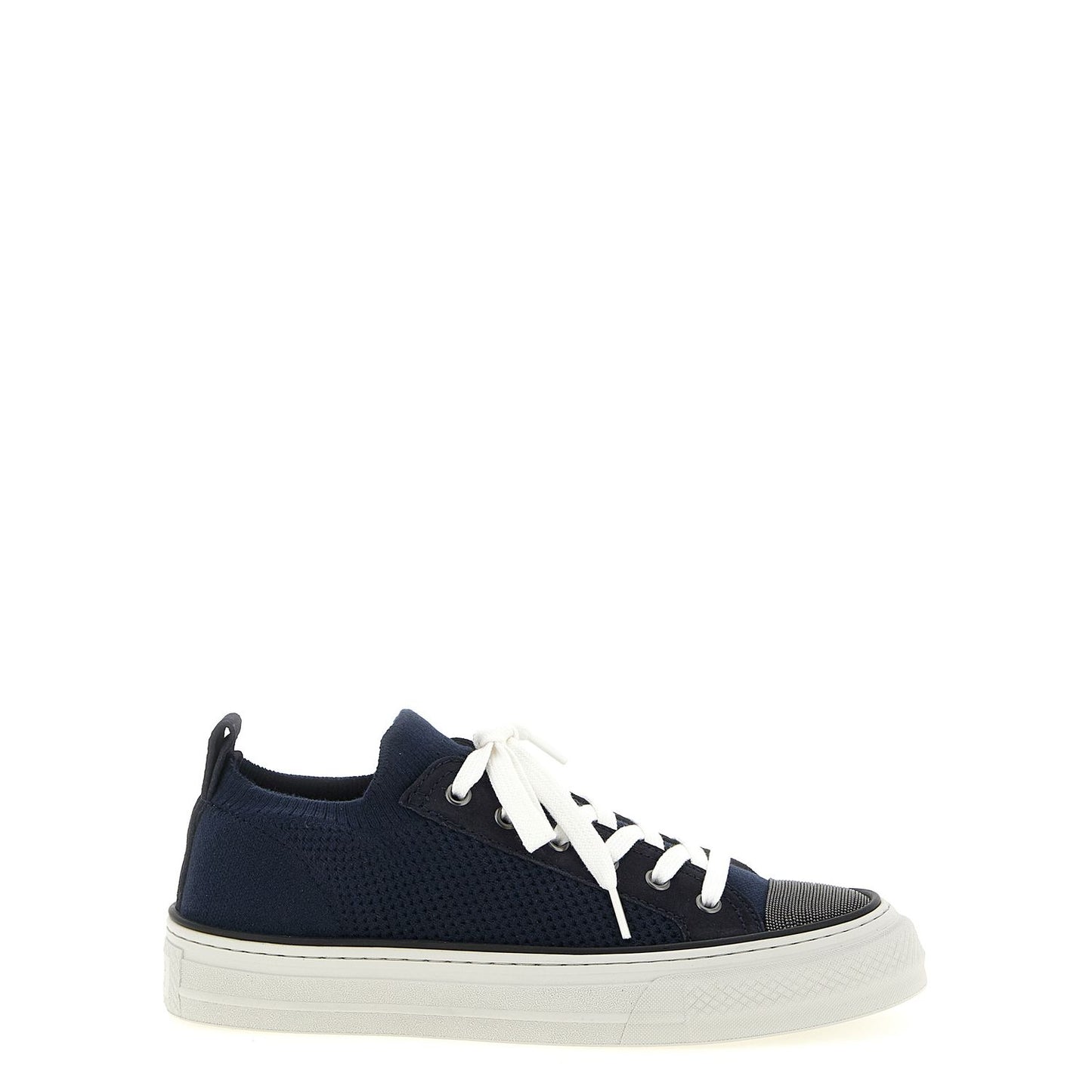 Brunello Cucinelli Blue Cotton Low Top Sneakers