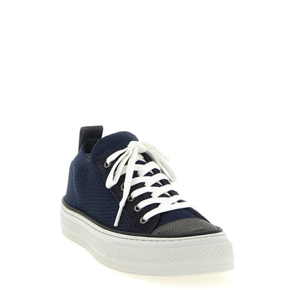 Brunello Cucinelli Blue Cotton Low Top Sneakers