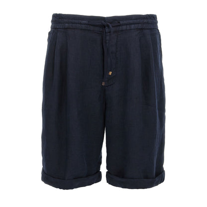 Brunello Cucinelli Blue Linen Bermuda Shorts