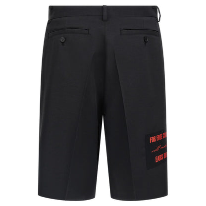 Undercover Black Polyester Bermuda Shorts