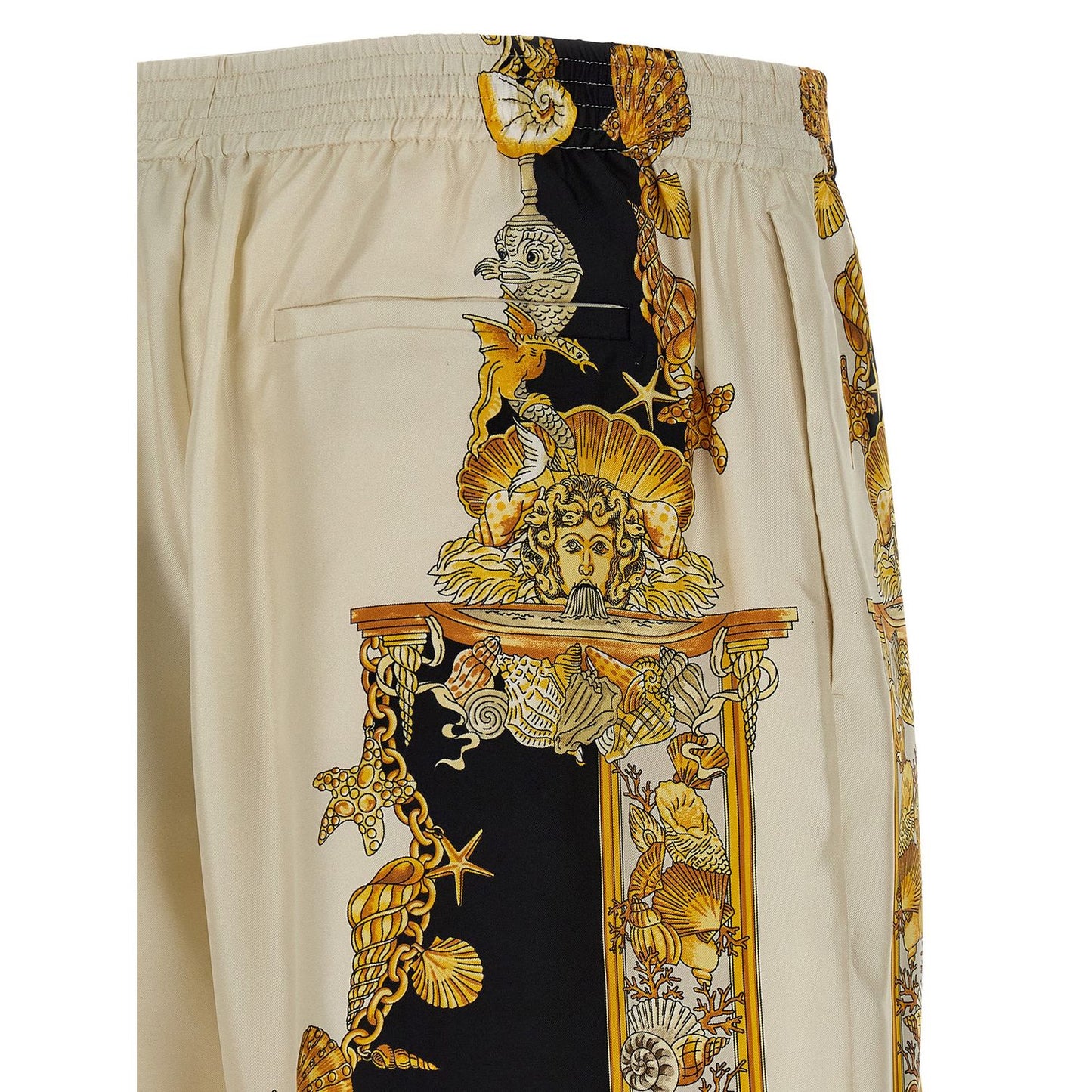 Versace Multicolor Silk Bermuda Shorts