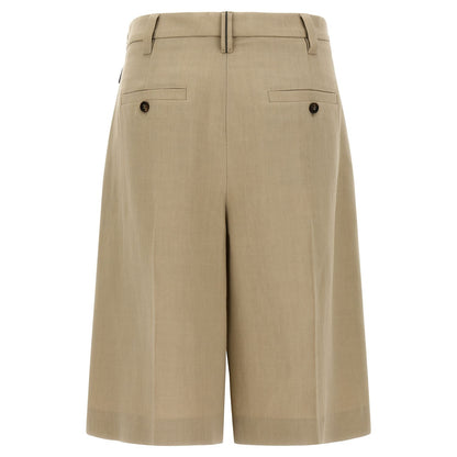 Brunello Cucinelli Beige Viscose Bermuda Shorts