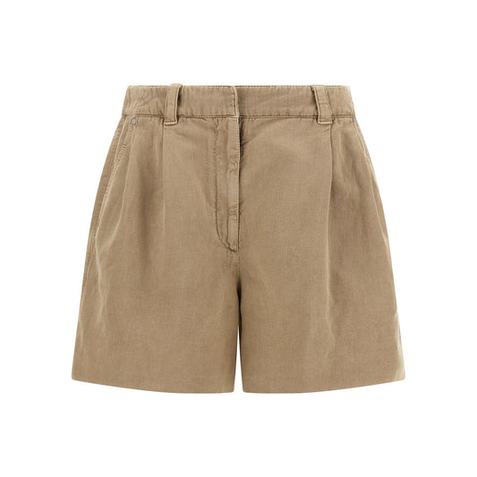 Brunello Cucinelli Beige Cotton Bermuda Shorts