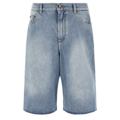 Dolce & Gabbana Blue Cotton Bermuda Shorts