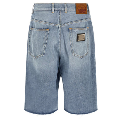 Dolce & Gabbana Blue Cotton Bermuda Shorts