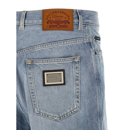 Dolce & Gabbana Blue Cotton Bermuda Shorts