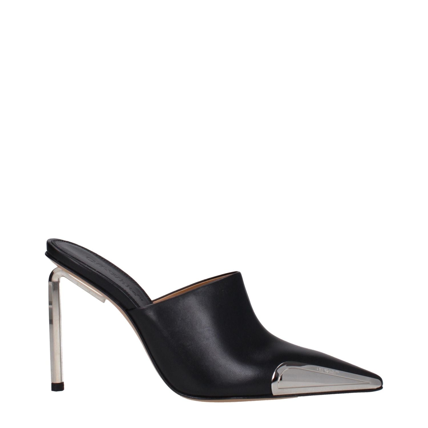 Off-White Black Leather High Heel Pumps
