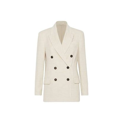 Brunello Cucinelli White Cotton Blazer