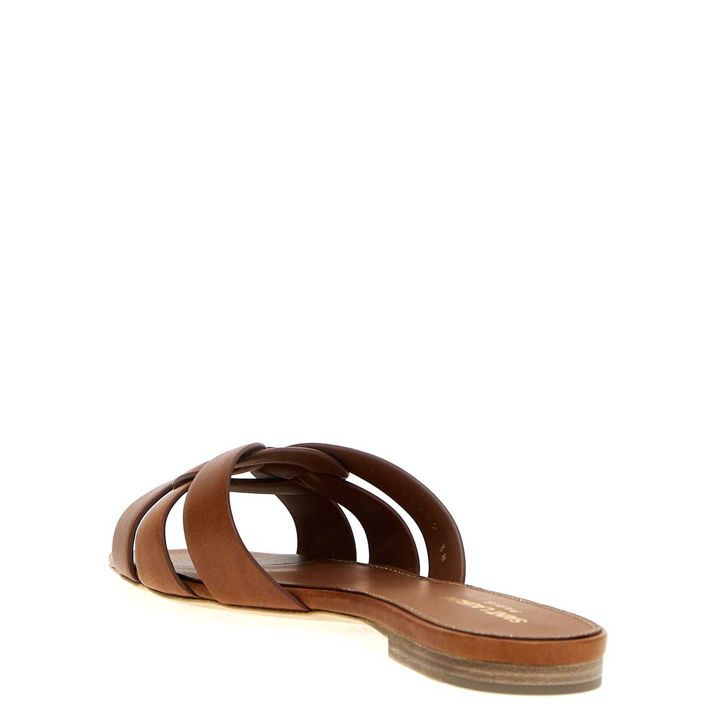 Saint Laurent Brown Calfskin Slides