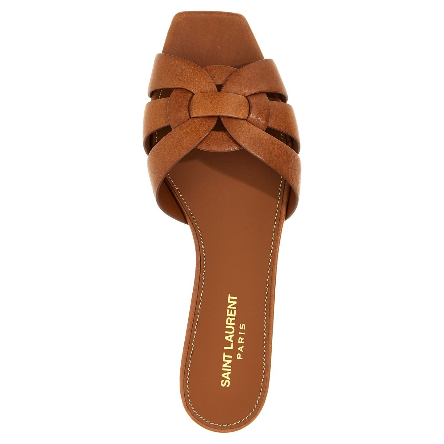 Saint Laurent Brown Calfskin Slides