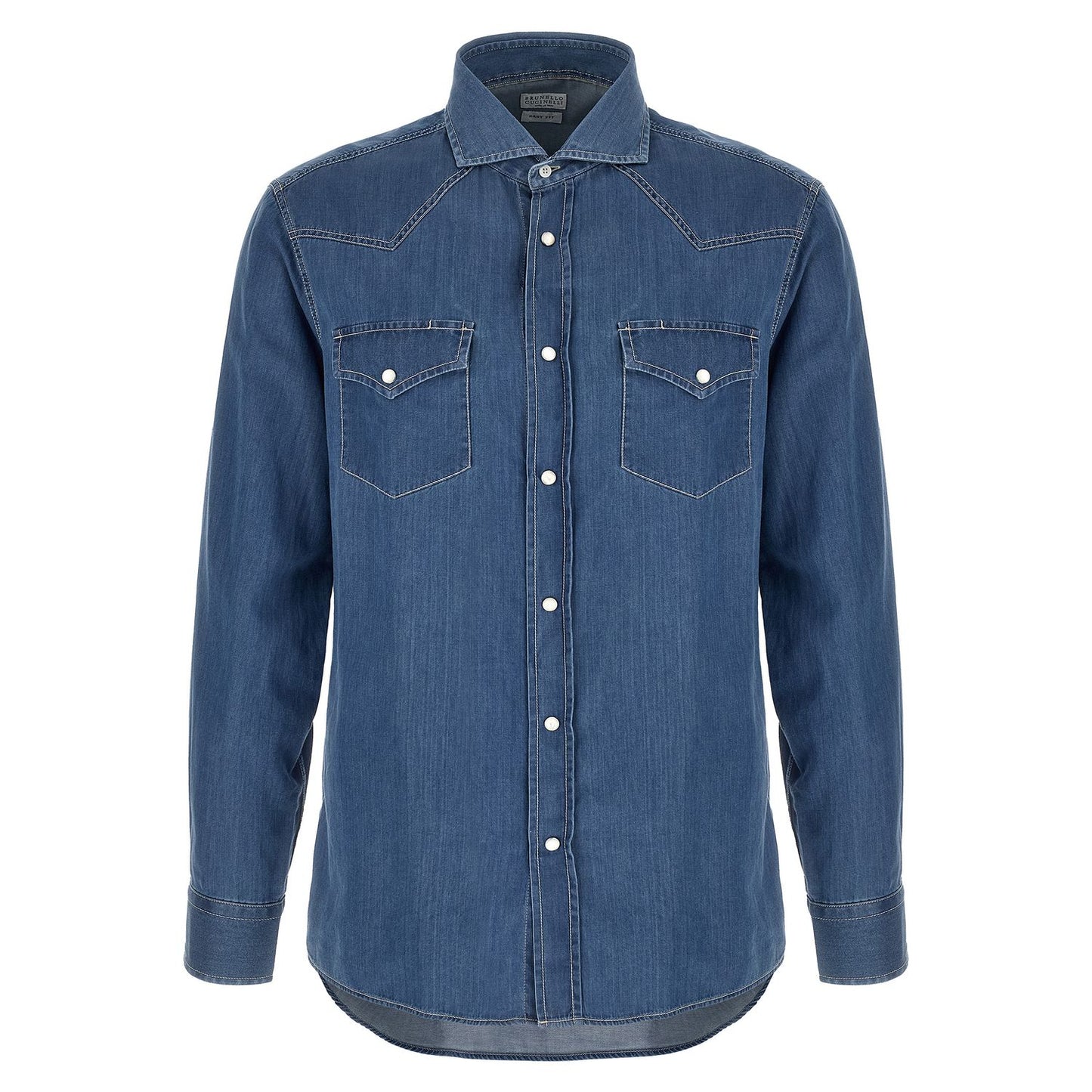 Brunello Cucinelli Blue Cotton Blouse