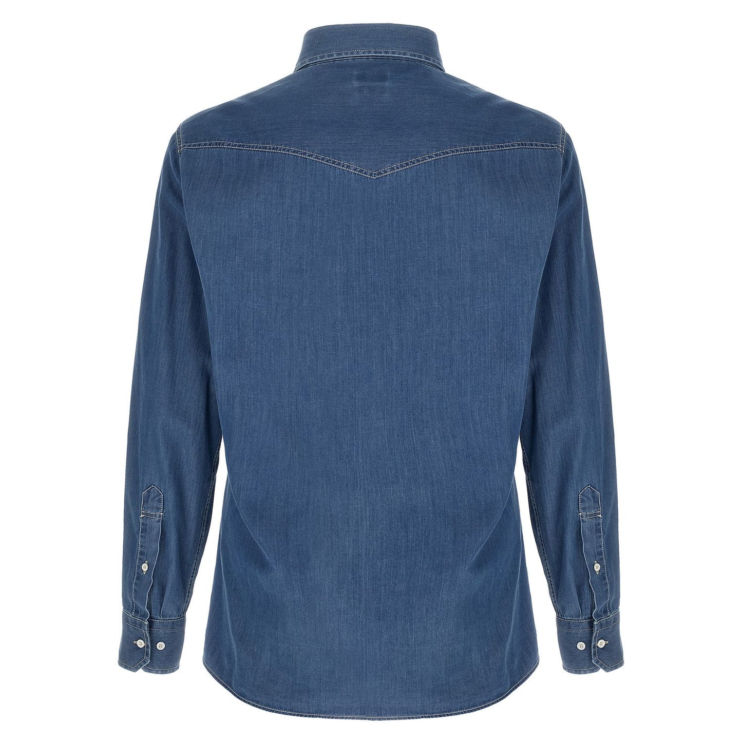 Brunello Cucinelli Blue Cotton Blouse