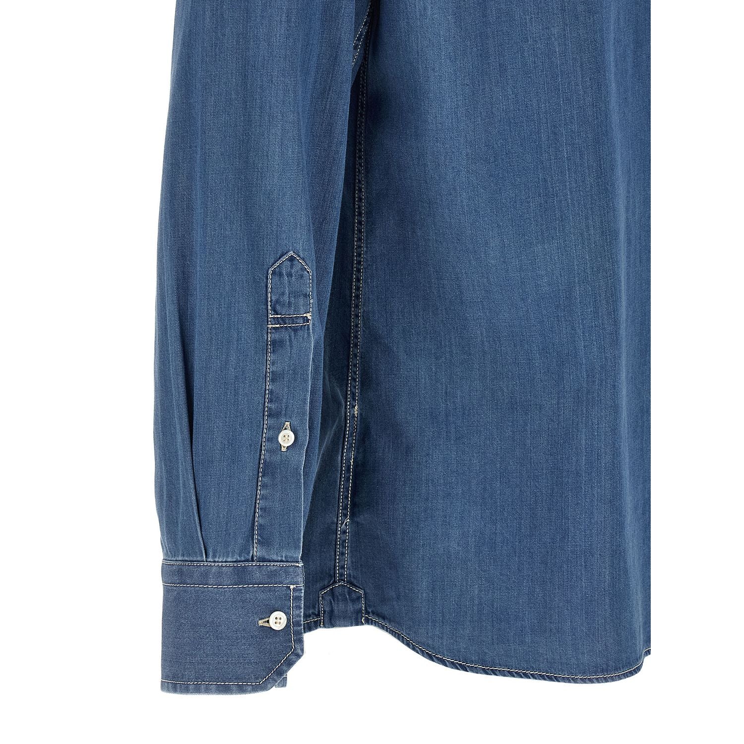 Brunello Cucinelli Blue Cotton Blouse