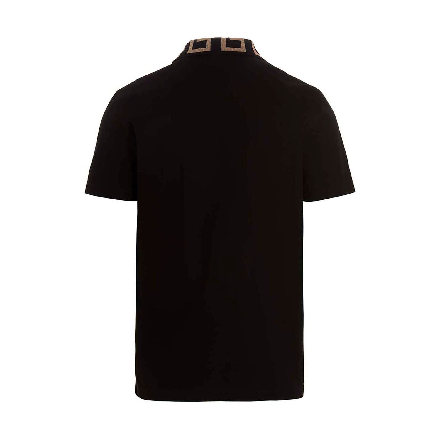 Versace Black Cotton Polo Shirt