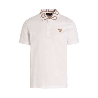 Versace White Cotton Polo Shirt