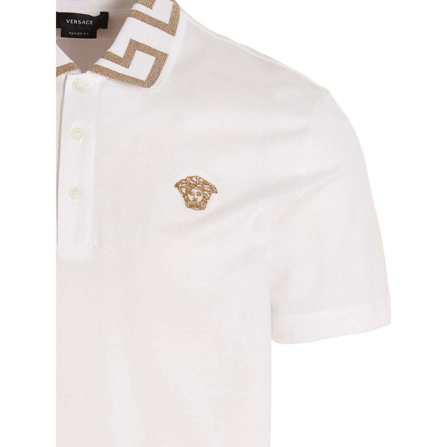 Versace White Cotton Polo Shirt