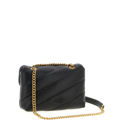PINKO Black Lamb Leather Crossbody Bag