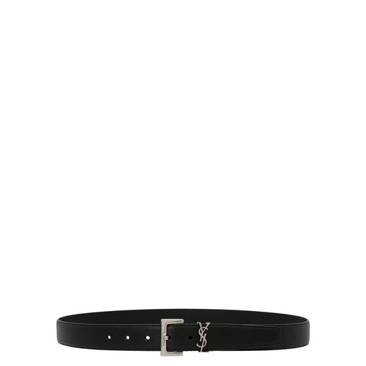 Saint Laurent Black Calfskin Regular Belt
